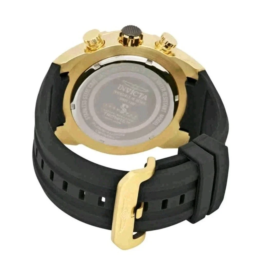 Invicta Men's Speedway Quartz Chrono 100m Gold Tone & Silicone Watch 26301 NICE